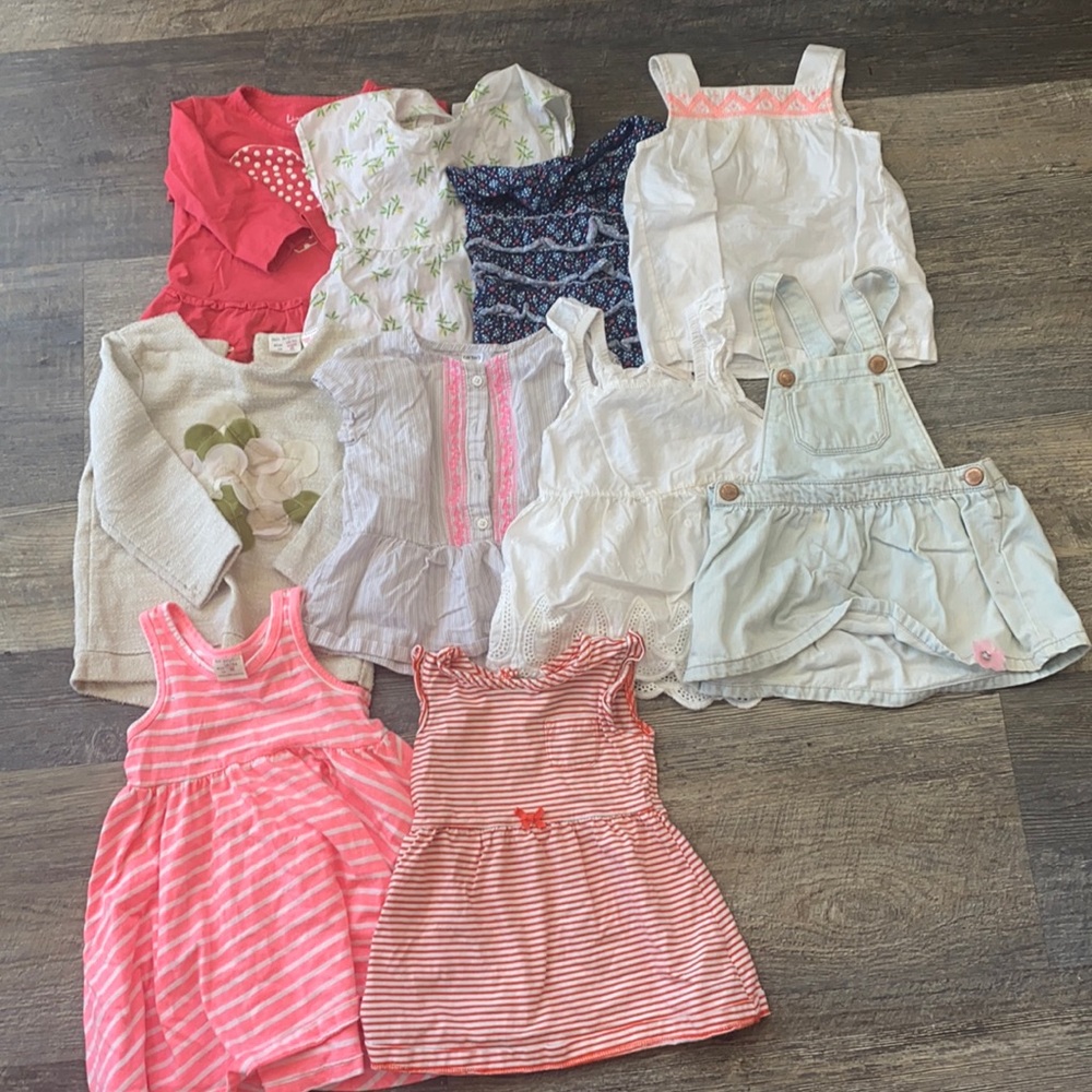 10 pc Baby Girls Shirts & Dress Size 12M - 18-24 M